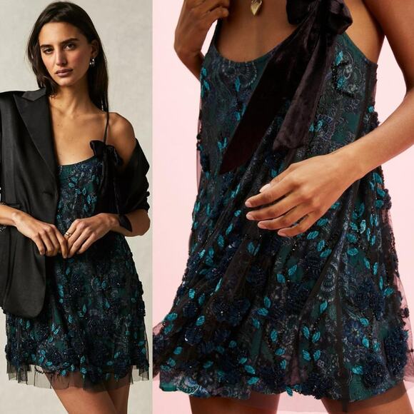 Free People Dresses & Skirts - NEW Free People Pure Heart Mini Sequin Swing Dress Fairycore Coquette XS $450